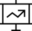 an outline-style icon of a presentation screen with an arrow pointing up and to the right an outline-style icon of a presentation screen with an arrow pointing up and to the right