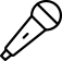 an outline-style icon of a microphone an outline-style icon of a microphone